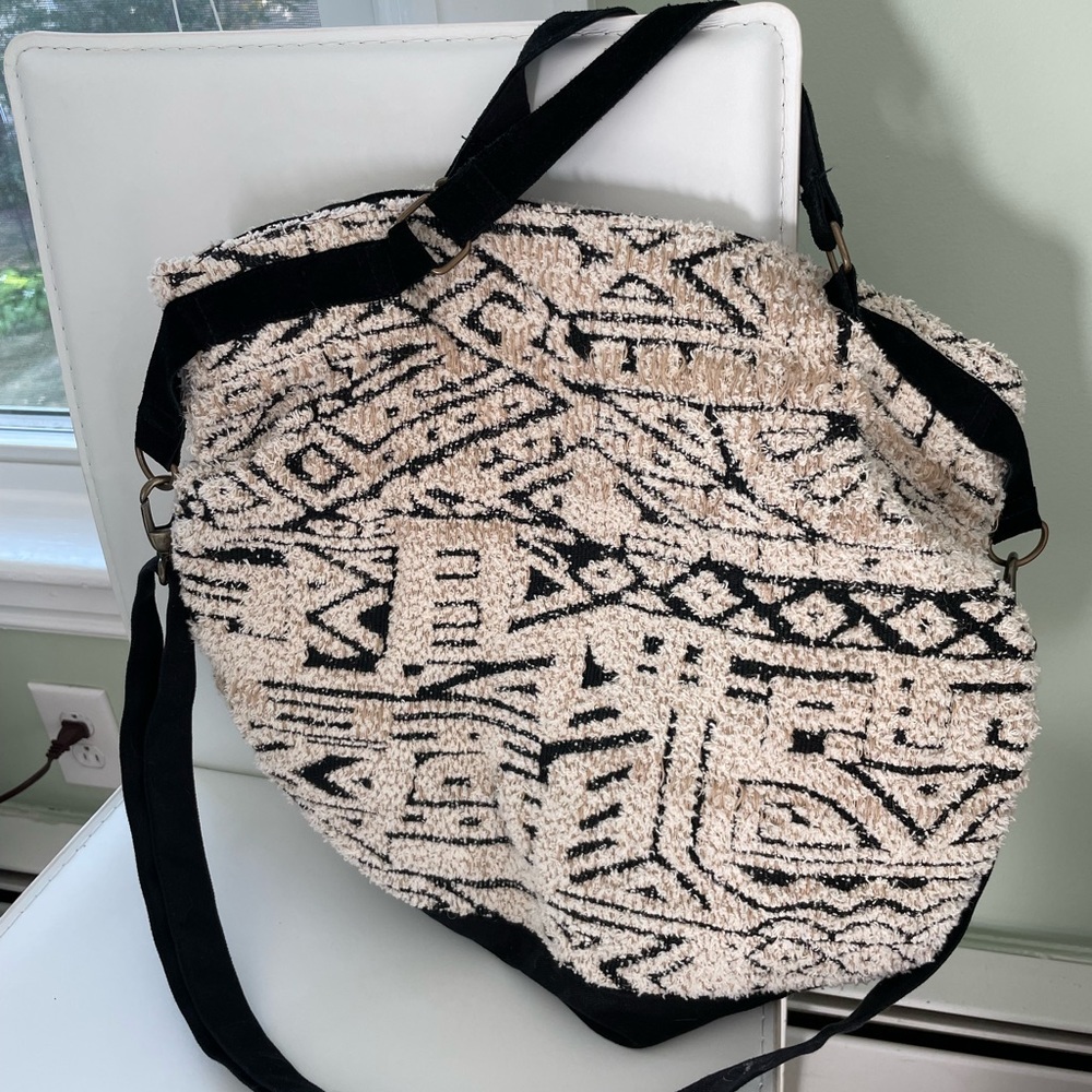 Beautiful cozy fabric convertible crossbody